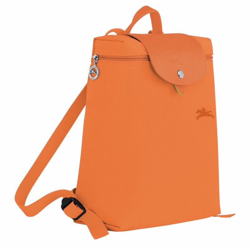 Orange Longchamp Le Pliage Green M Backpack - Recycled canvas UK | L1699919P54-