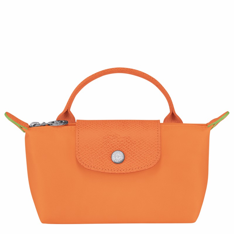 Orange Longchamp Le Pliage Green Pouch with handle - Recycled canvas UK | 34175919P54