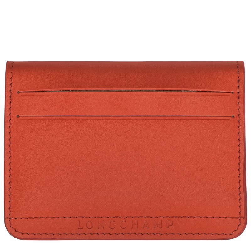 Orange Longchamp Le Pliage Xtra Card holder - Leather UK | 30039HFJ685-