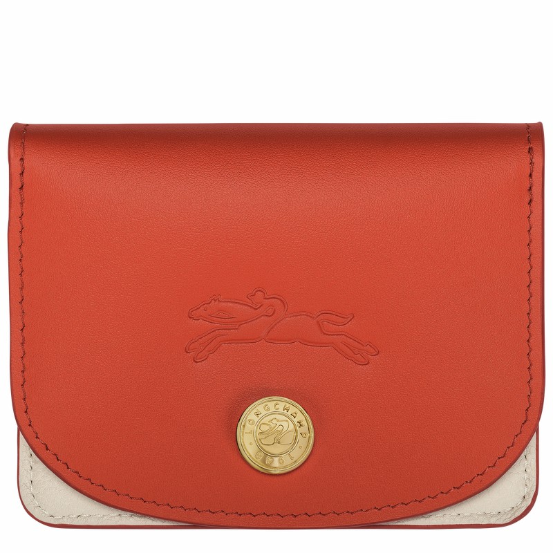 Orange Longchamp Le Pliage Xtra Card holder - Leather UK | 30039HFJ685-