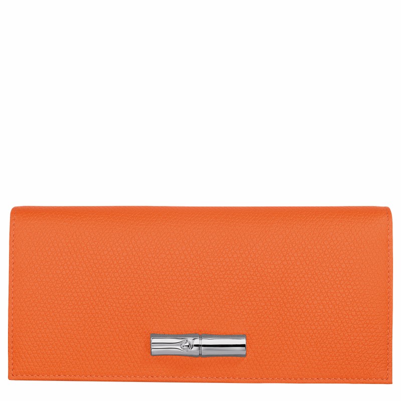 Orange Longchamp Le Roseau Flap wallet - Leather UK | L3044HFP017