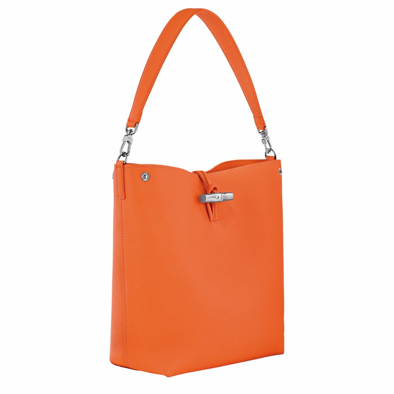 Orange Longchamp Le Roseau M Shoulder bag - Leather UK | 10281HFP017