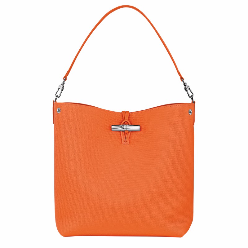 Orange Longchamp Le Roseau M Shoulder bag - Leather UK | 10281HFP017