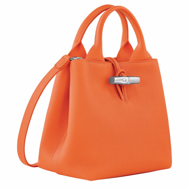 Orange Longchamp Le Roseau S Handbag - Leather UK | 10273HFP017