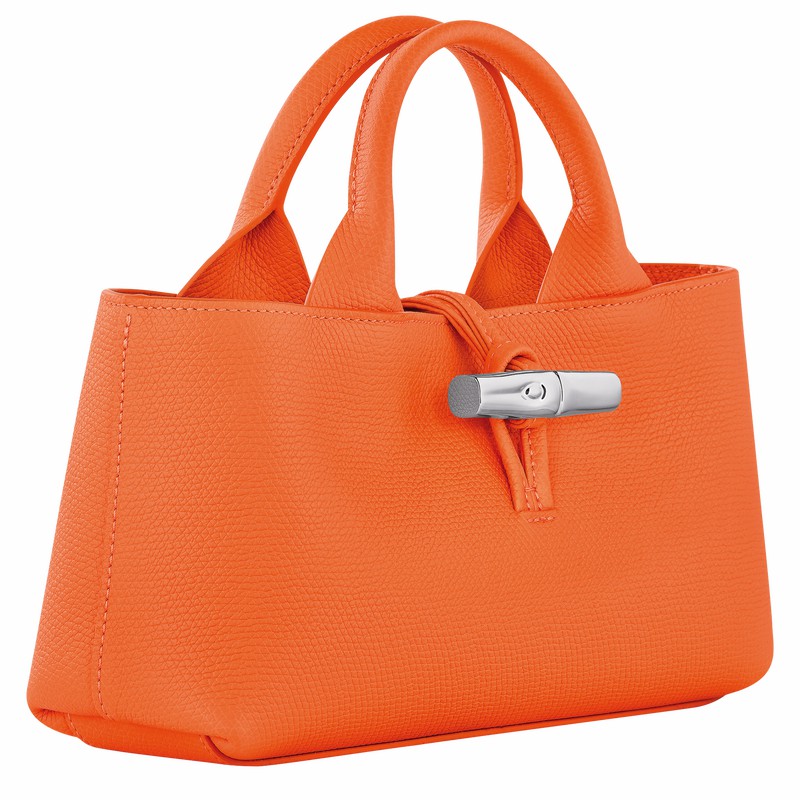 Orange Longchamp Le Roseau S Handbag - Leather UK | 10280HFP017