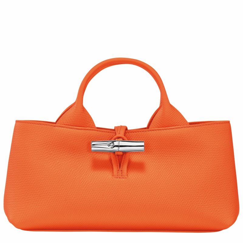 Orange Longchamp Le Roseau S Handbag - Leather UK | 10280HFP017