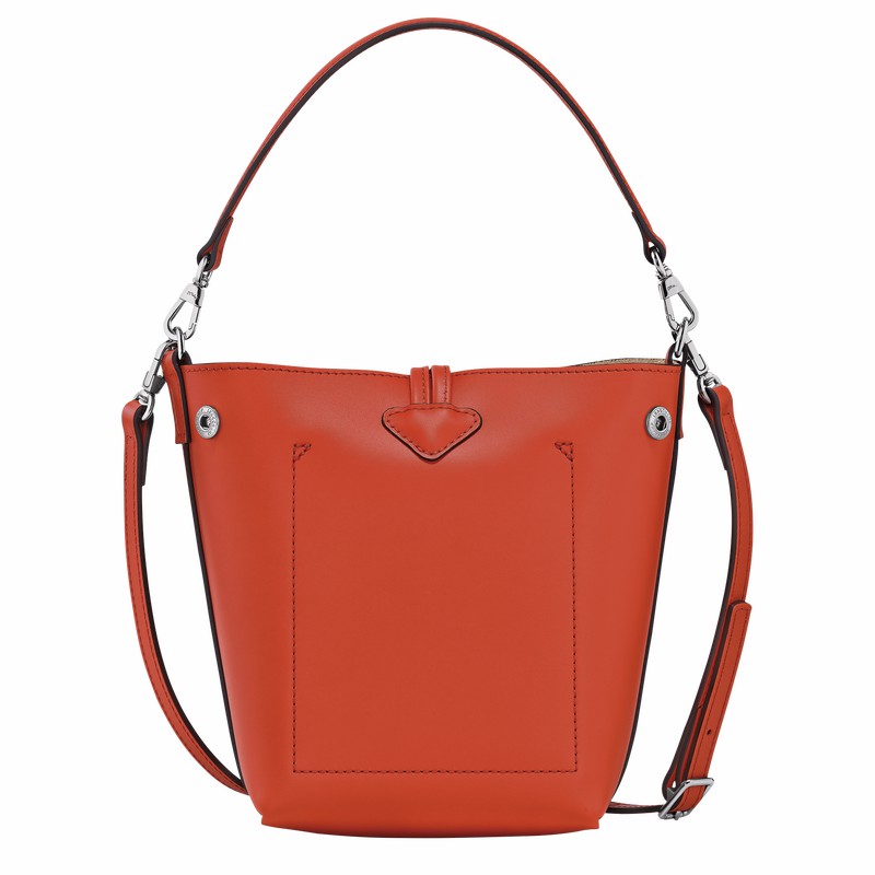 Orange Longchamp Le Roseau XS Bucket bag - Leather UK | 10229HCL685