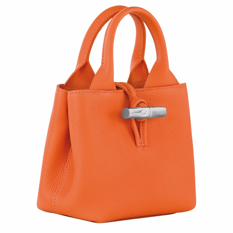 Orange Longchamp Le Roseau XS Handbag - Leather UK | 10278HFP017