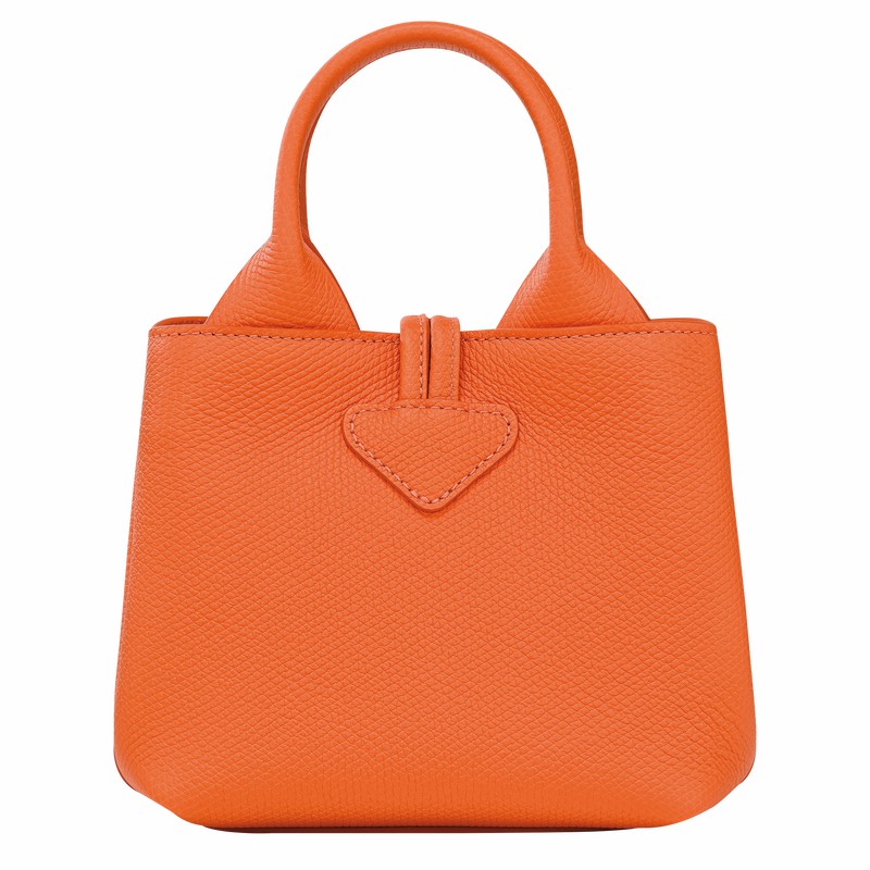 Orange Longchamp Le Roseau XS Handbag - Leather UK | 10278HFP017