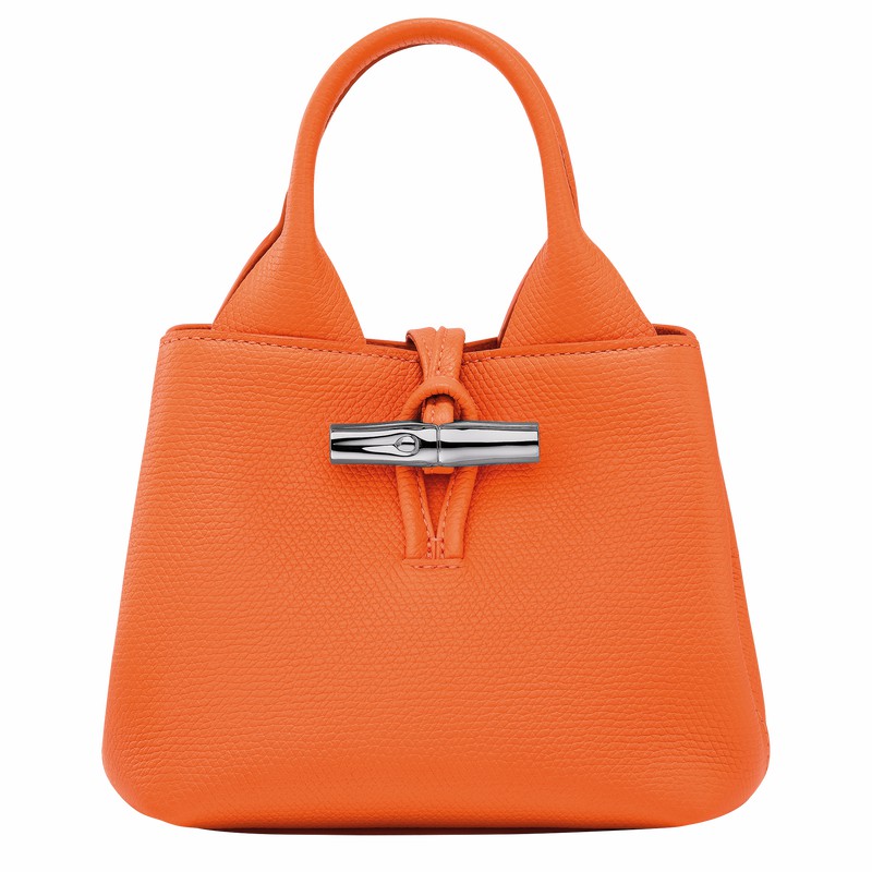 Orange Longchamp Le Roseau XS Handbag - Leather UK | 10278HFP017