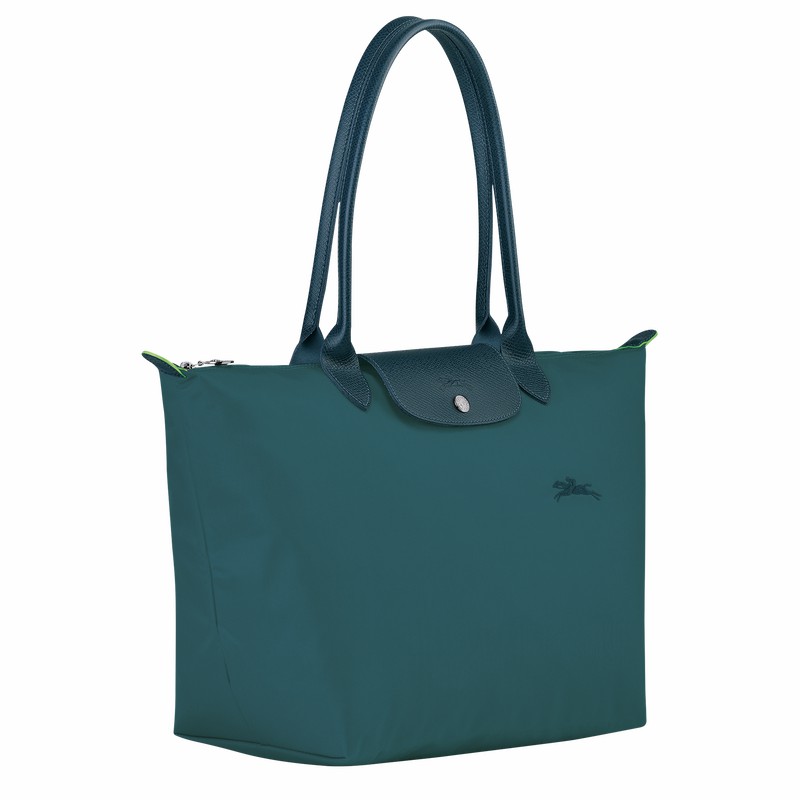 Peacock Longchamp Le Pliage Green L Tote bag - Recycled canvas UK | L1899919P89