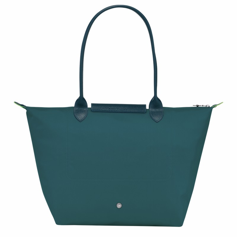 Peacock Longchamp Le Pliage Green L Tote bag - Recycled canvas UK | L1899919P89