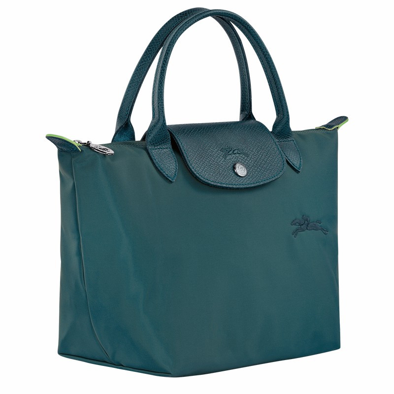 Peacock Longchamp Le Pliage Green S Handbag - Recycled canvas UK | L1621919P89