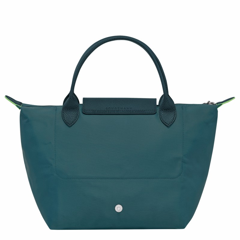 Peacock Longchamp Le Pliage Green S Handbag - Recycled canvas UK | L1621919P89