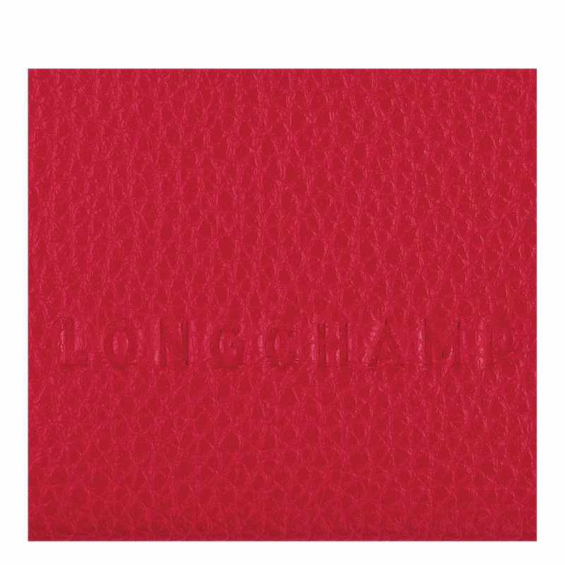 Red Longchamp Le FOULONNÉ Cardholder - Leather UK | L3218021C39