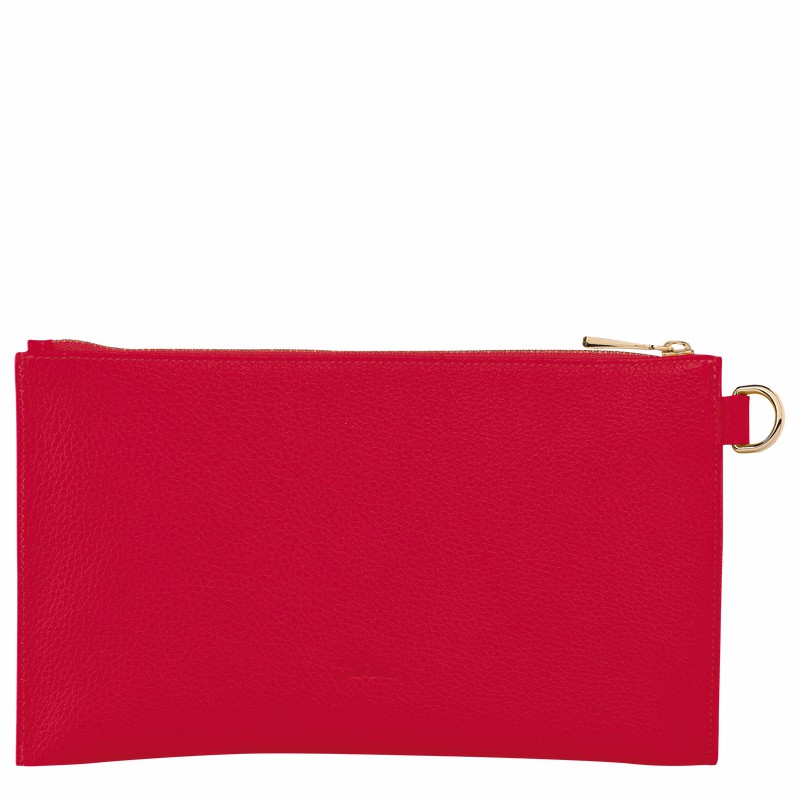 Red Longchamp Le FOULONNÉ Pouch - Leather UK | L2541021C39