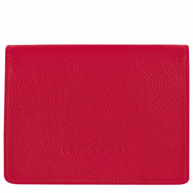 Red Longchamp Le FOULONNÉ Wallet - Leather UK | 30021021C39-