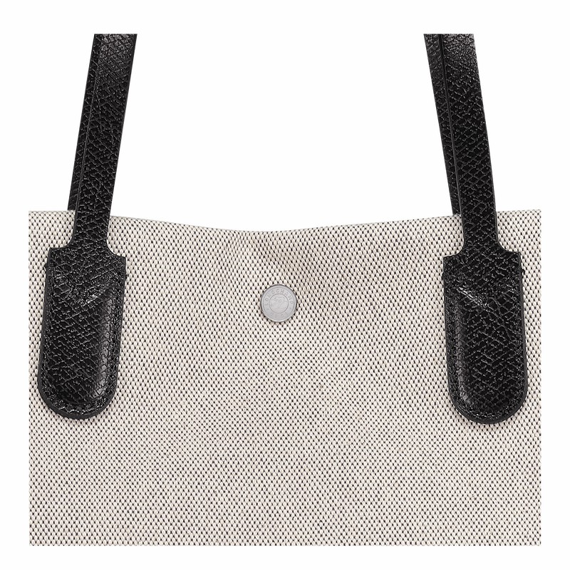 White Longchamp Essential L Tote bag - Canvas UK | 10090HSG037