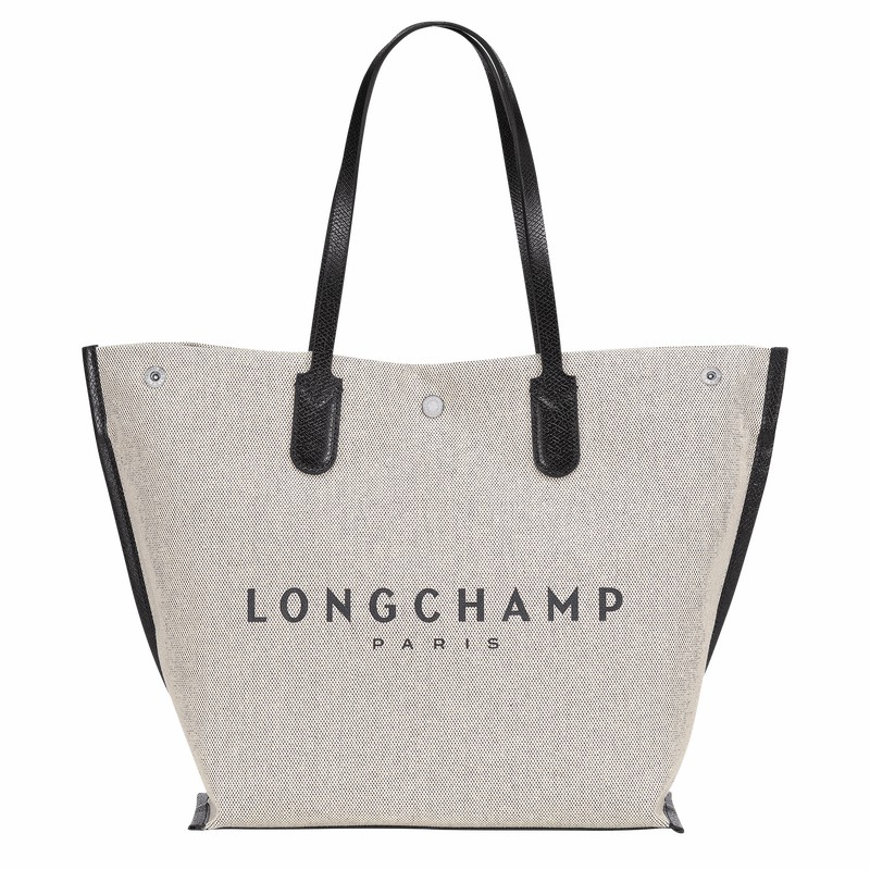 White Longchamp Essential L Tote bag - Canvas UK | 10090HSG037