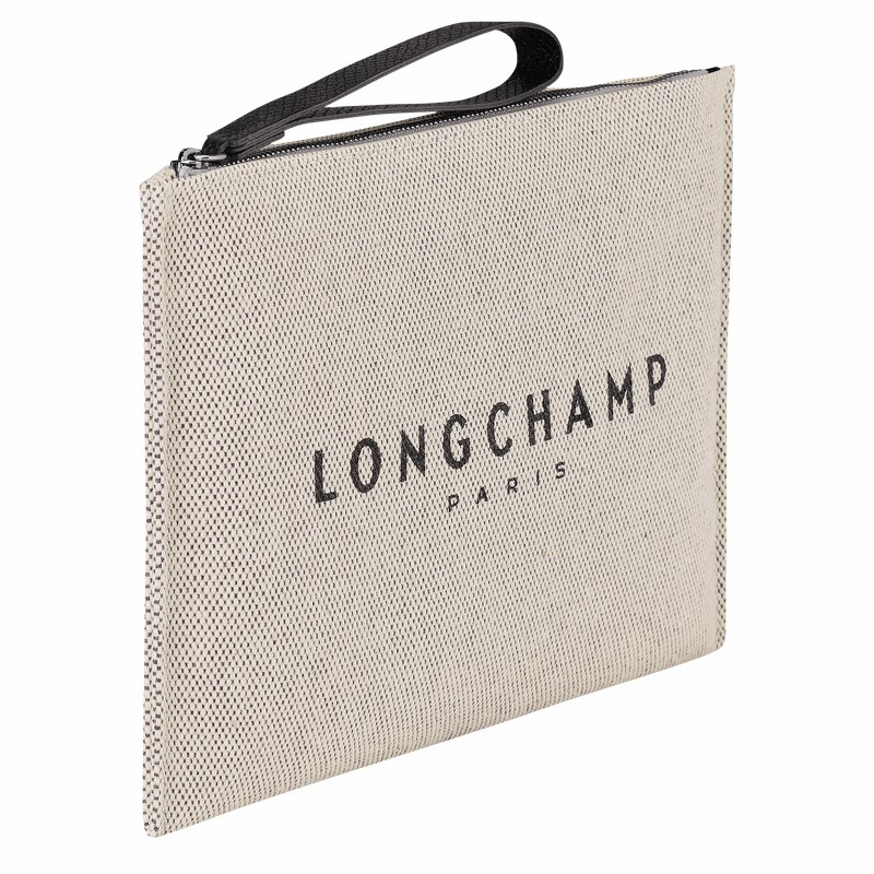 White Longchamp Essential Pouch - Canvas UK | 34136HSG037-