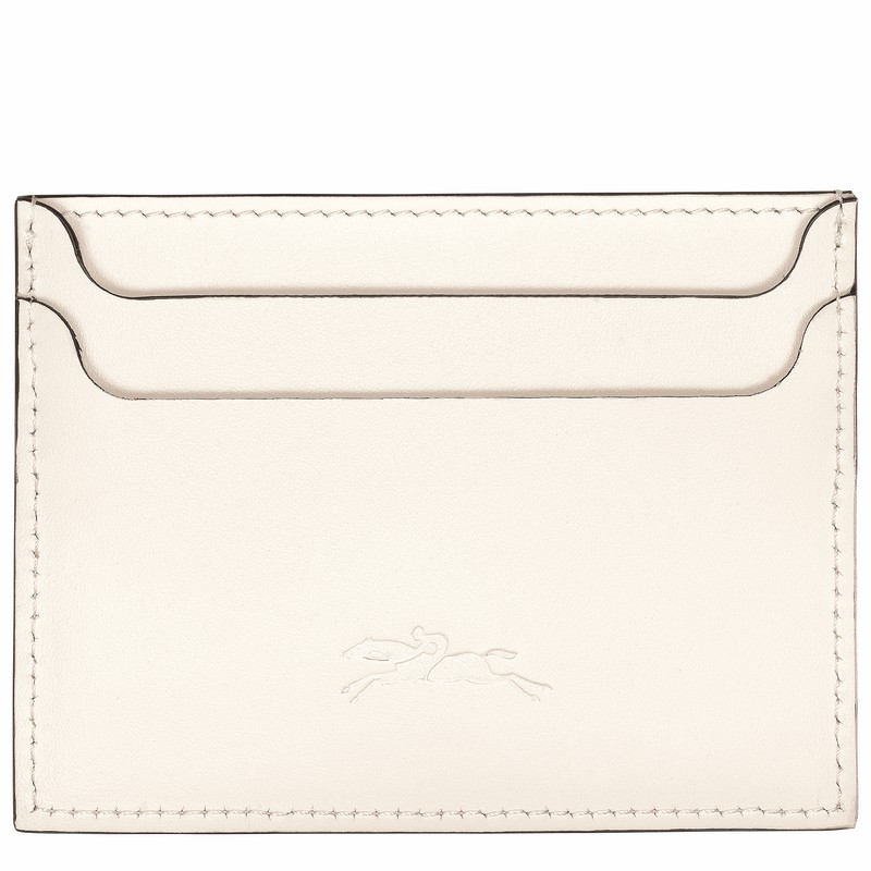 White Longchamp Le FOULONNÉ Card holder - Leather UK | L3218HFI037