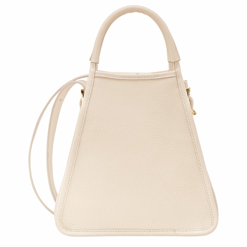 White Longchamp Le FOULONNÉ S Handbag - Leather UK | 10233021555