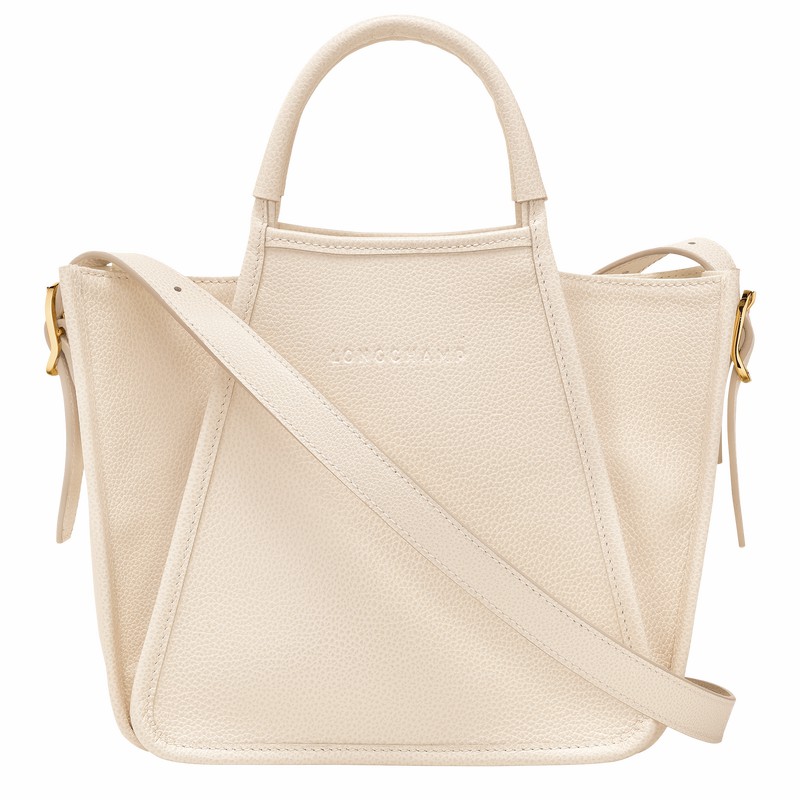 White Longchamp Le FOULONNÉ S Handbag - Leather UK | 10233021555