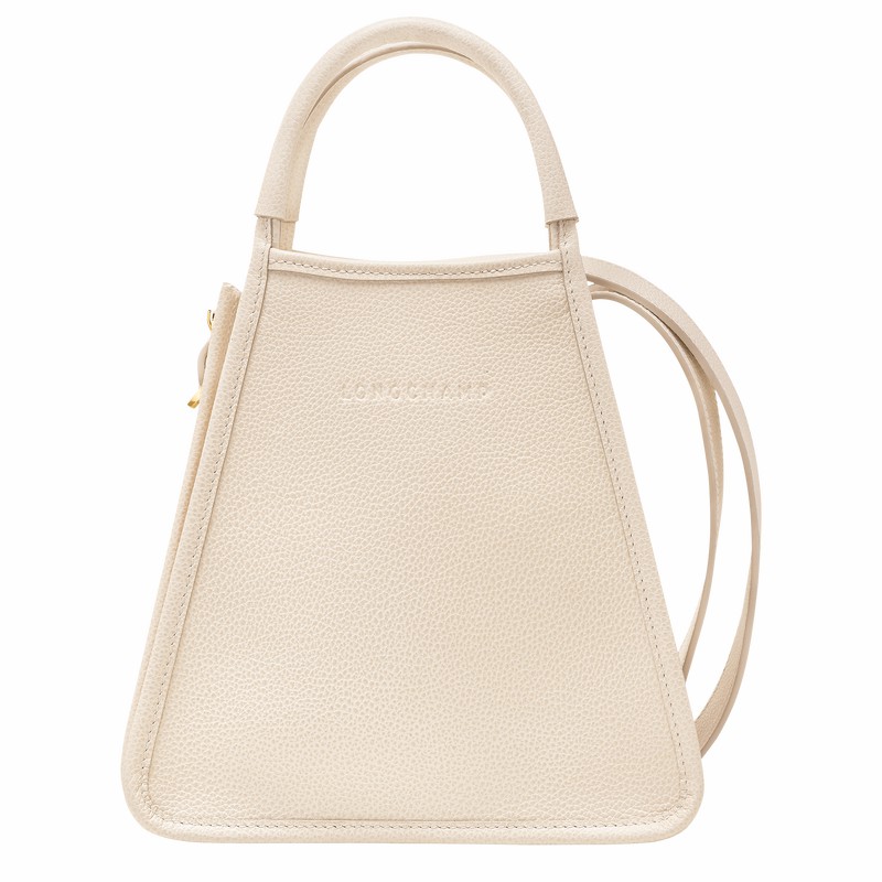 White Longchamp Le FOULONNÉ S Handbag - Leather UK | 10233021555