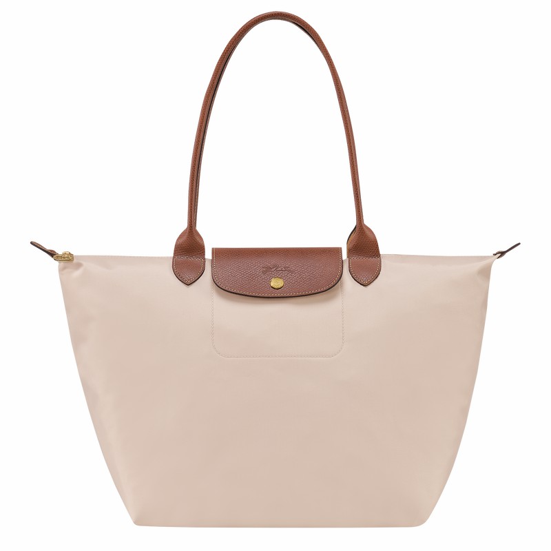 White Longchamp Le Pliage Original L Tote bag - Recycled canvas UK | L1899089P71