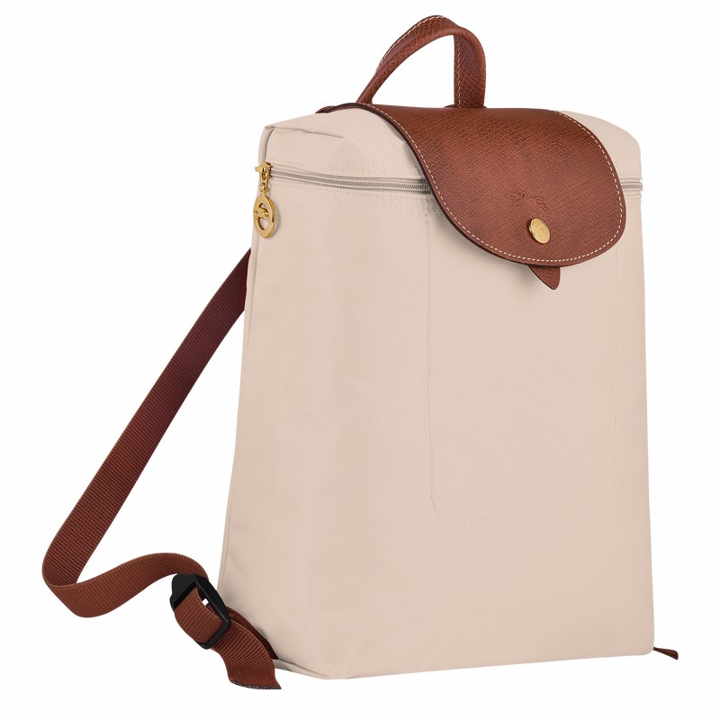 White Longchamp Le Pliage Original M Backpack - Recycled canvas UK | L1699089P71