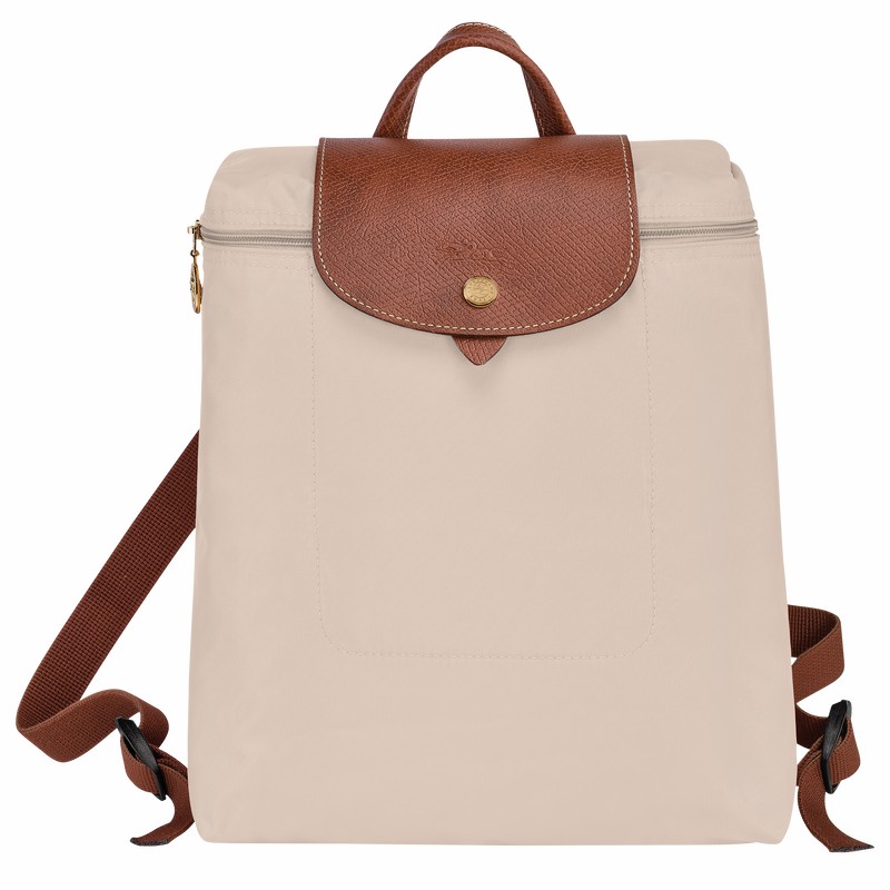 White Longchamp Le Pliage Original M Backpack - Recycled canvas UK | L1699089P71