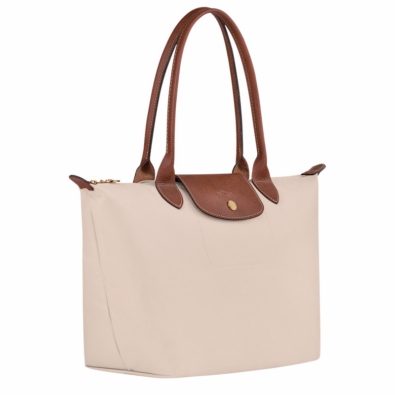 White Longchamp Le Pliage Original M Tote bag - Recycled canvas UK | L2605089P71