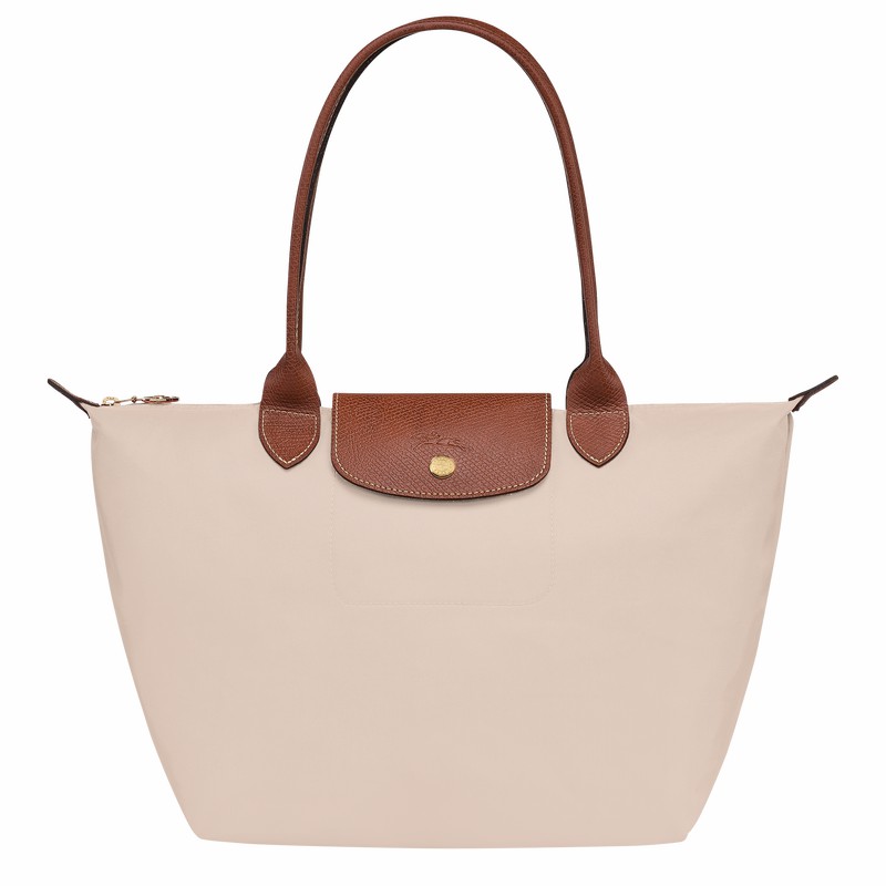 White Longchamp Le Pliage Original M Tote bag - Recycled canvas UK | L2605089P71