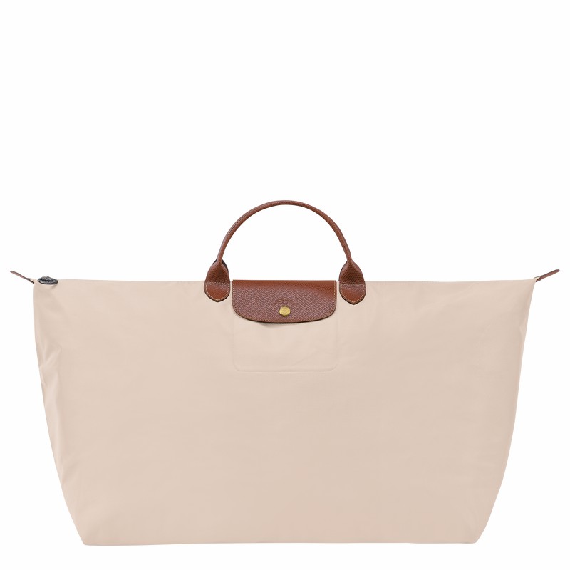 White Longchamp Le Pliage Original M Travel bag - Recycled canvas UK | L1625089P71-