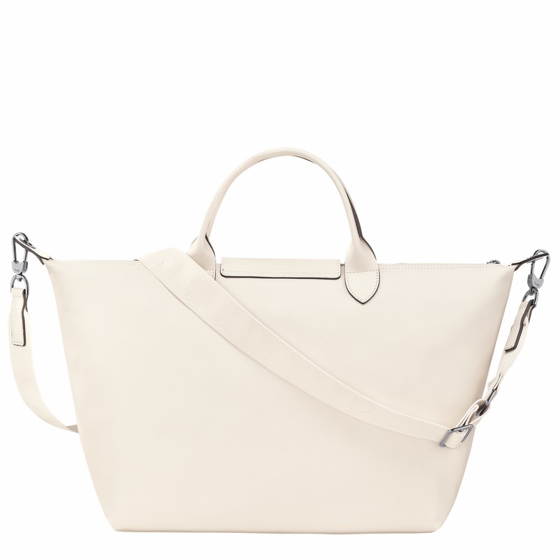 White Longchamp Le Pliage Xtra L Handbag - Leather UK | 10201987037