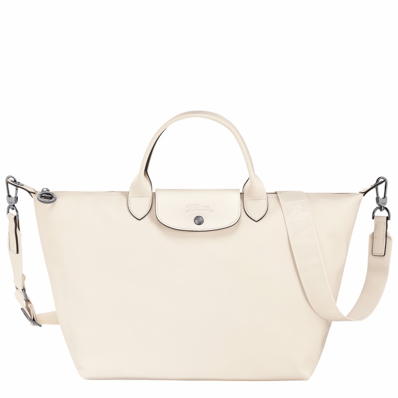 White Longchamp Le Pliage Xtra L Handbag - Leather UK | 10201987037