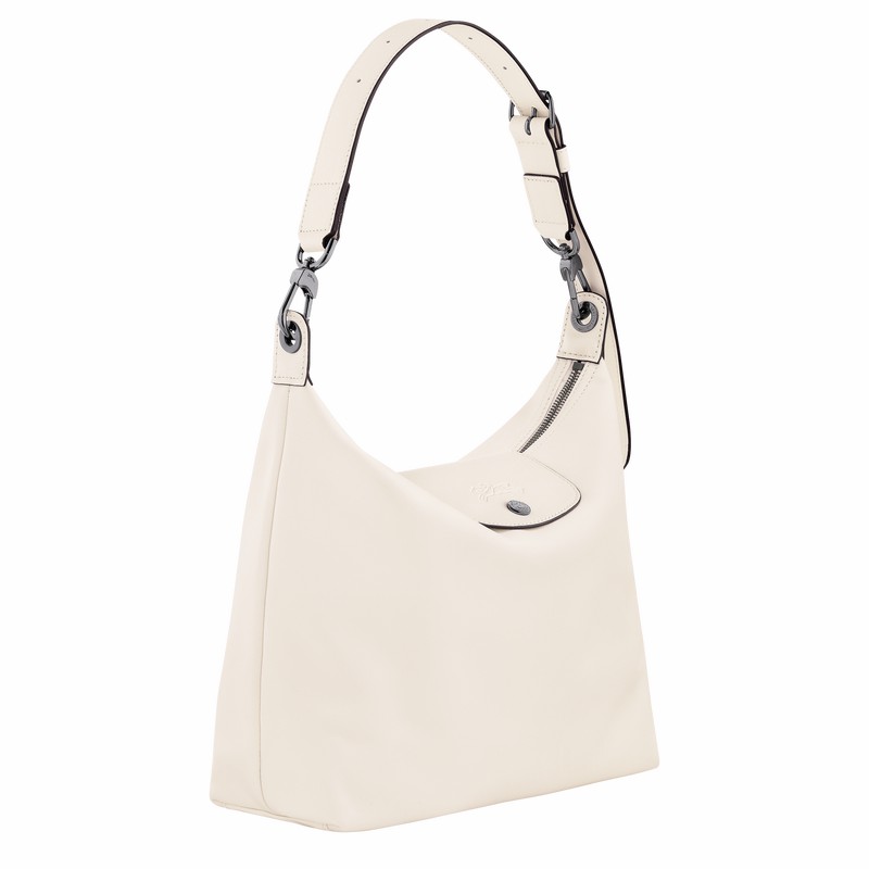 White Longchamp Le Pliage Xtra M Hobo bag - Leather UK | 10189987037