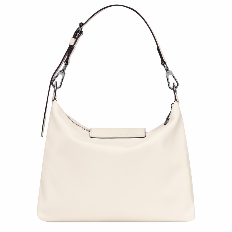 White Longchamp Le Pliage Xtra M Hobo bag - Leather UK | 10189987037