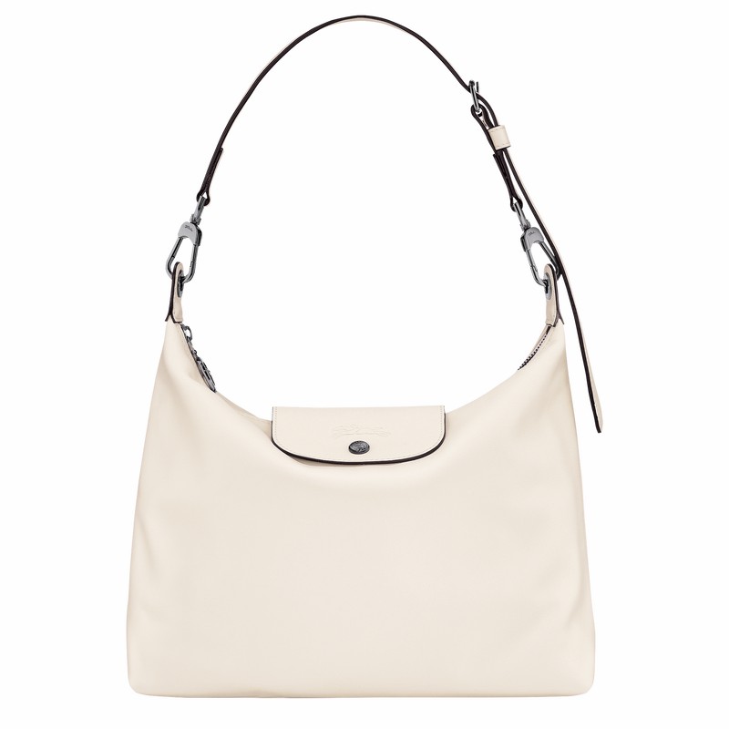 White Longchamp Le Pliage Xtra M Hobo bag - Leather UK | 10189987037