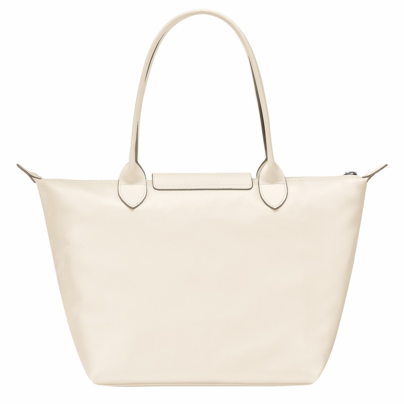 White Longchamp Le Pliage Xtra M Tote bag - Leather UK | L2605987037