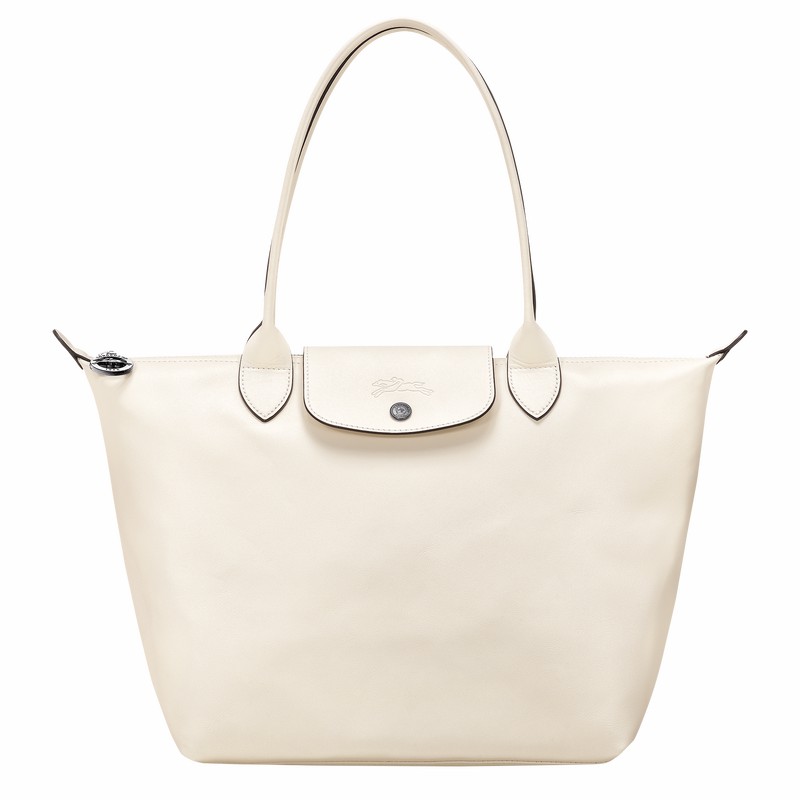 White Longchamp Le Pliage Xtra M Tote bag - Leather UK | L2605987037