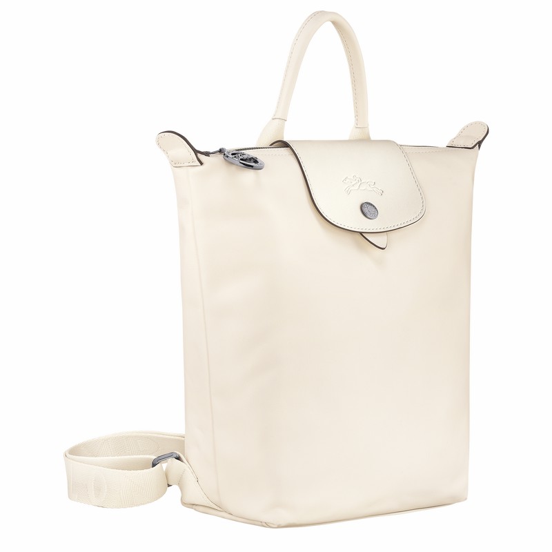 White Longchamp Le Pliage Xtra S Backpack - Leather UK | 10209987037