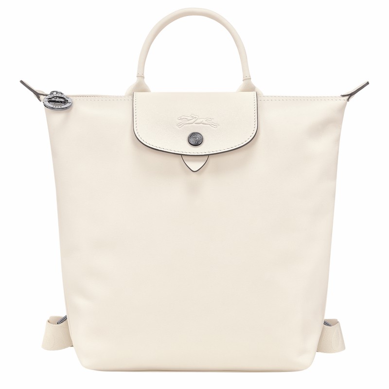 White Longchamp Le Pliage Xtra S Backpack - Leather UK | 10209987037