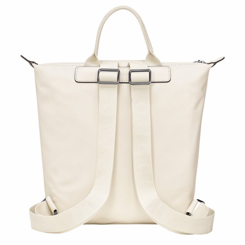 White Longchamp Le Pliage Xtra S Backpack - Leather UK | 10209987037-