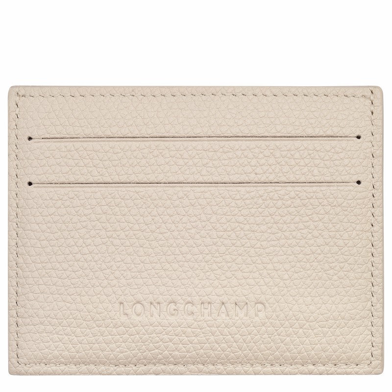 White Longchamp Le Roseau Card holder - Leather UK | L3218HFP555