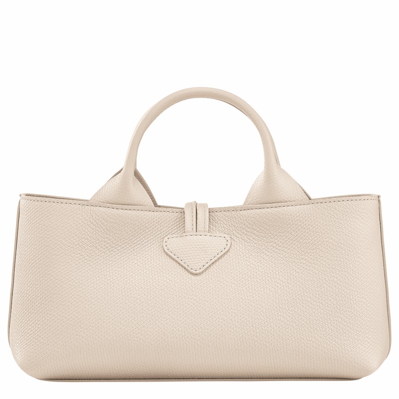 White Longchamp Le Roseau S Handbag - Leather UK | 10280HFP555