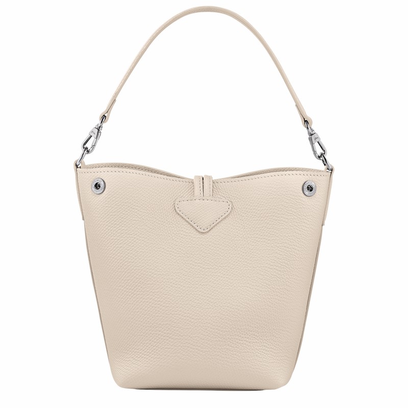 White Longchamp Le Roseau XS Bucket bag - Leather UK | 10279HFP555