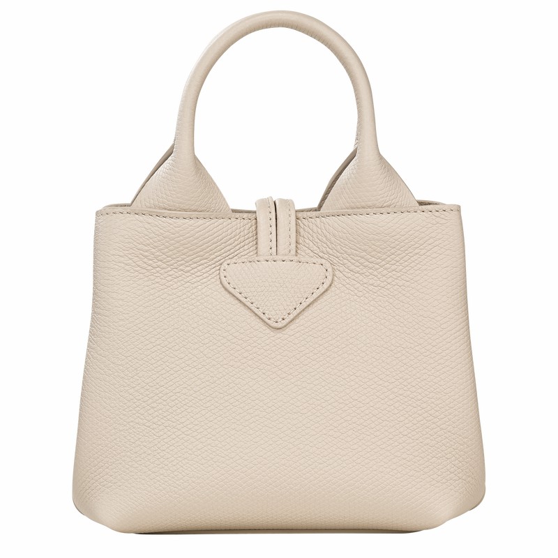 White Longchamp Le Roseau XS Handbag - Leather UK | 10278HFP555