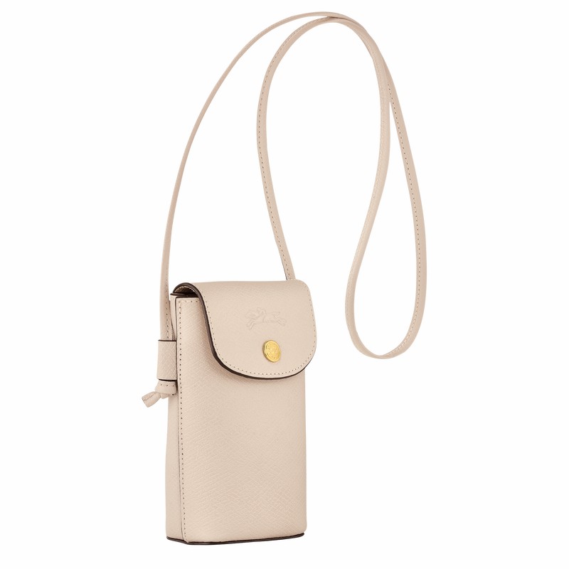 White Longchamp ÉPURE Phone case with leather lace - Leather UK | 34193HYZ555-