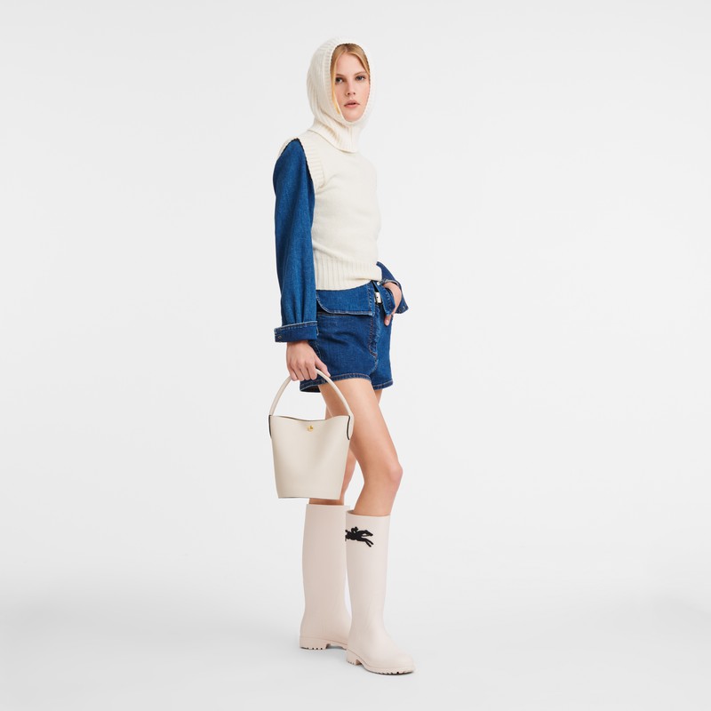 White Longchamp ÉPURE S Bucket bag - Leather UK | 10161HYZ555